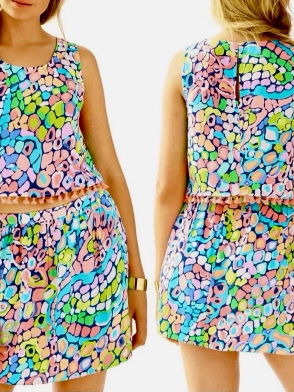 Lilly Pulitzer Set Pebble Top and Skirt Gypsy Jungle